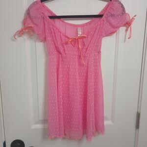 New Victoria's Secret Pink Sheer Polka Dot Chemise